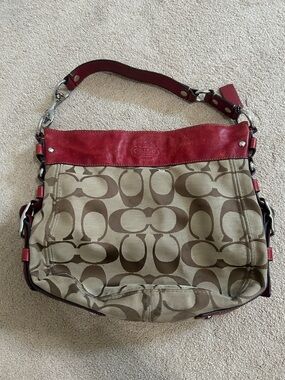 Vintage Coach Signature Canvas Shoulder Bag